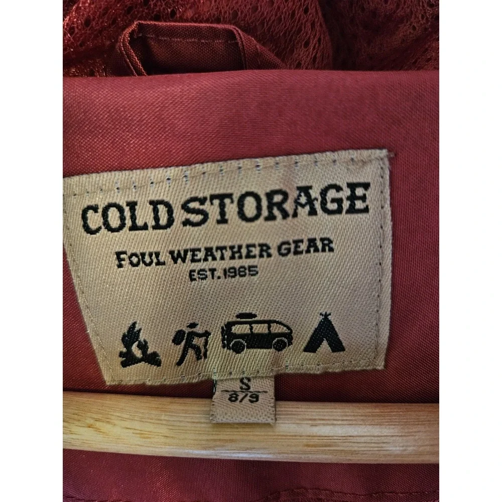 YellowStone Youth Hooded Rain Jacket Red Full Zip Lightweight Windbreaker Size S